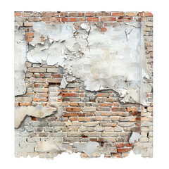 old brick wall isolate on white