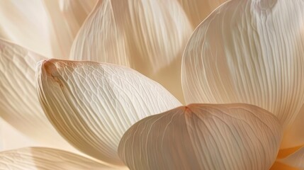 A cream colored lotus petals.