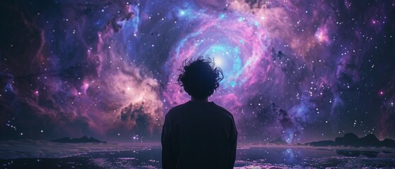 A person viewed from back cosmic