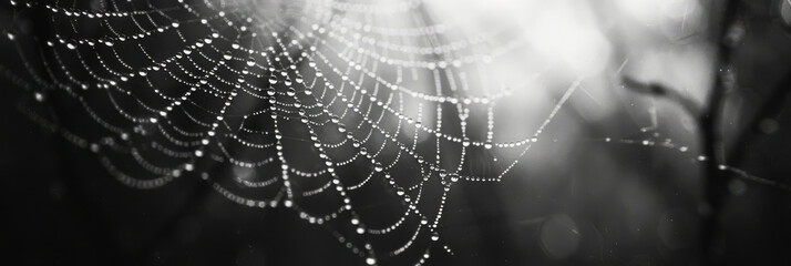 Dew on Spider Web - Nature's Delicate Lacework