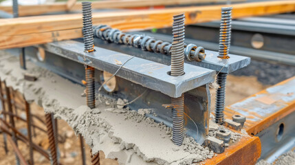 Macro shot captures the intricacies of steel rebar as it's laid in a foundation, highlighting the core elements of construction and structural strength.