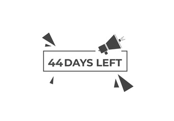 44 days to go countdown template. 44 day Countdown left days banner design. 44  Days left countdown timer
