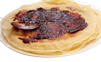 pancakes with jam, png file