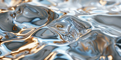 Abstract Multicolored Geometric Shapes and Patterns on Shiny Metal Surface Texture Close Up Shot