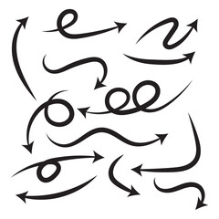 Elegant arrows set for business plan, presentation and education. Sign, Symbol, Hand drawn arrow collection