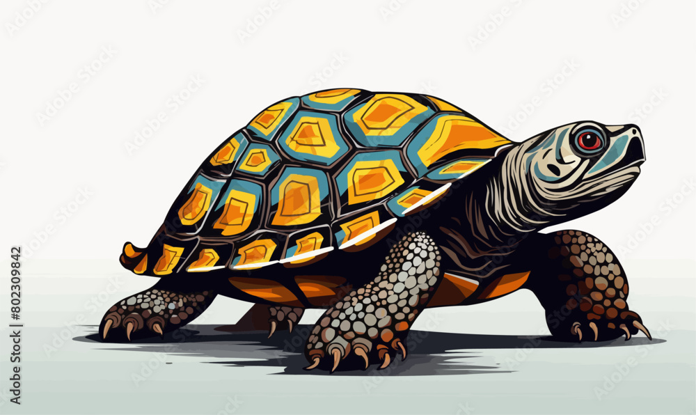 Poster turtle isolated vector style on isolated background illustration