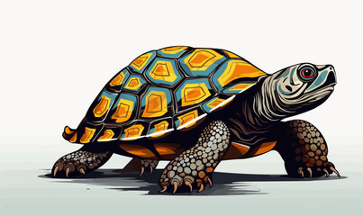 Obraz premium Turtle isolated vector style on isolated background illustration