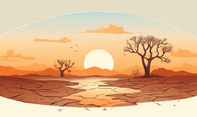Drought vector flat minimalistic isolated illustratio