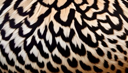 Fototapeta premium Abstract background, beige black wild bird feathers. Animalistic texture.