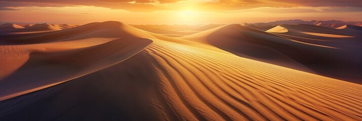 Twisted fractal patterns emerge on a solitary desert dune bathed in the golden light of sunrise