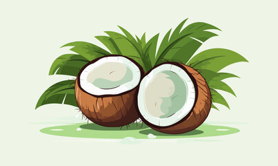 Coconut vector flat minimalistic isolated vector style illustration -