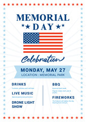 Memorial Day Celebration poster templates vector design. Flat design