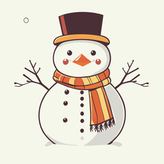 snowman, vector illustration flat 2