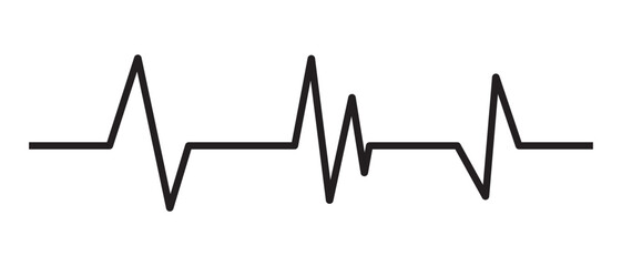 Heart beat line icon. EKG heart beat line, vector. Cardiogram line icon, sign. Heart pulse silhouette, icon, symbol. Heartbeat pulse vector. 