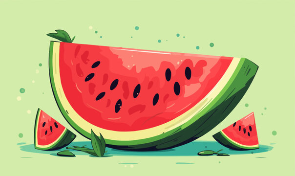 Watermelon vector flat minimalistic isolated vector style illustration