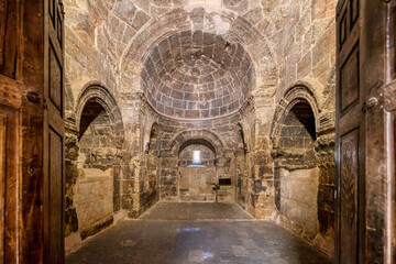 Monastery of Saint Ananias known as Deyrulzafaran or Saffron Monastery, Vaulted stone ceiling,...