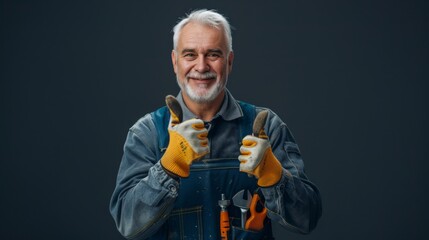 Fototapeta premium A Smiling Senior Craftsman