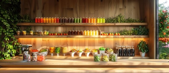 Vibrant D Rendered Salad Bar Showcasing a Fresh and Colorful Array of Dishes
