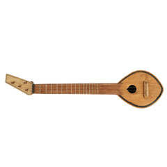 Jukulele is a traditional Indonesian stringed musical instrument made from wood and animal skin which has four strings