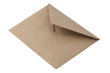 brown envelope made of kraft paper , isolated on a white background