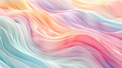 Fototapeta premium Pastel Colors Waves Background. Generative AI.