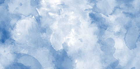 Abstract beautiful painted cloudy sky blue watercolor background, Light blue background with watercolor, Soft cloud in the sky background blue tone for wallpaper, graphics design and web design.	
