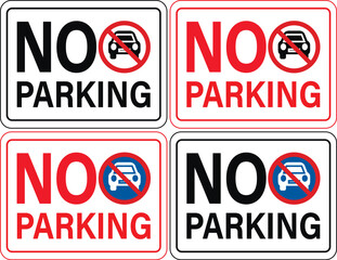 No car parking. Parking is prohibited. Stock vector
