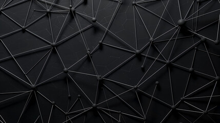 Obraz premium A dark background with black lines and shapes, featuring interconnected geometric structures.
