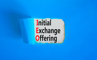 IEO initial exchange offering symbol. Concept words IEO initial exchange offering on beautiful...