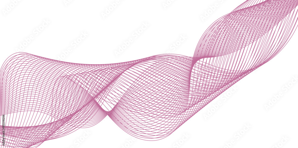 Poster pink lines and white background abstract wave lines for banner, wallpaper background. abstract wave 