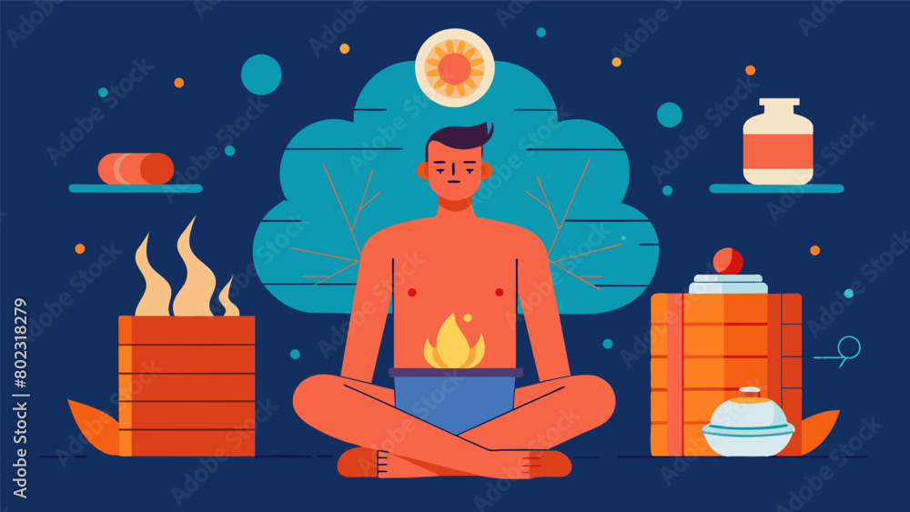 Poster a visual representation of the relaxing and rejuvenating effects of infrared sauna use emphasizing h