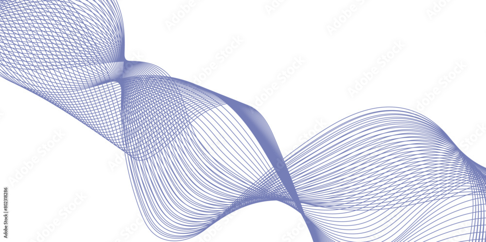 Poster blue lines and white background abstract wave lines for banner, wallpaper background. abstract wave 