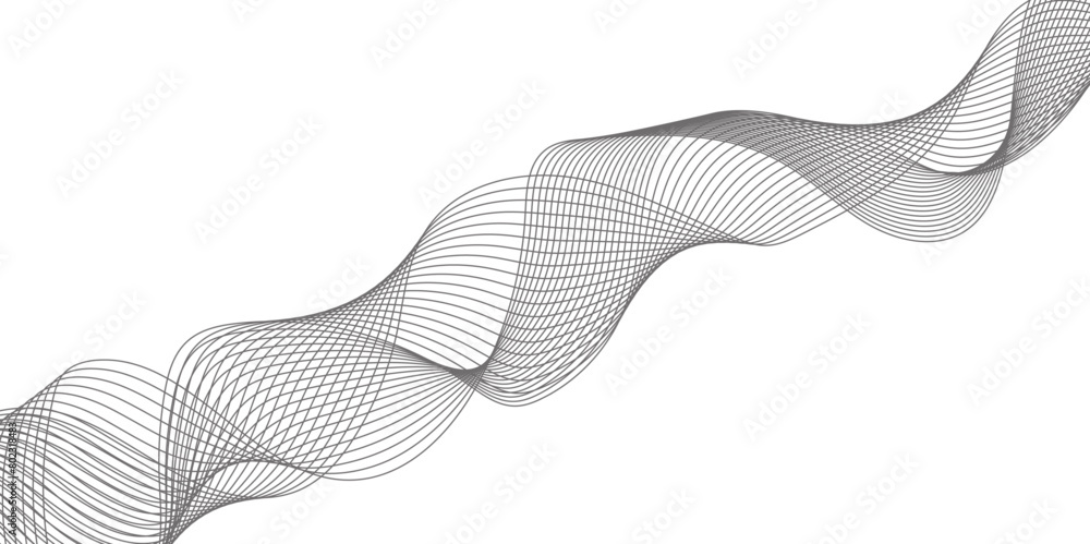 Poster black lines and white background abstract wave lines for banner, wallpaper background. abstract wave