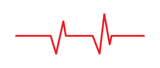 Heart beat red  line icon. EKG heart beat line, vector. Cardiogram line icon, sign. Heartbeat pulse vector. Vector illustration.
