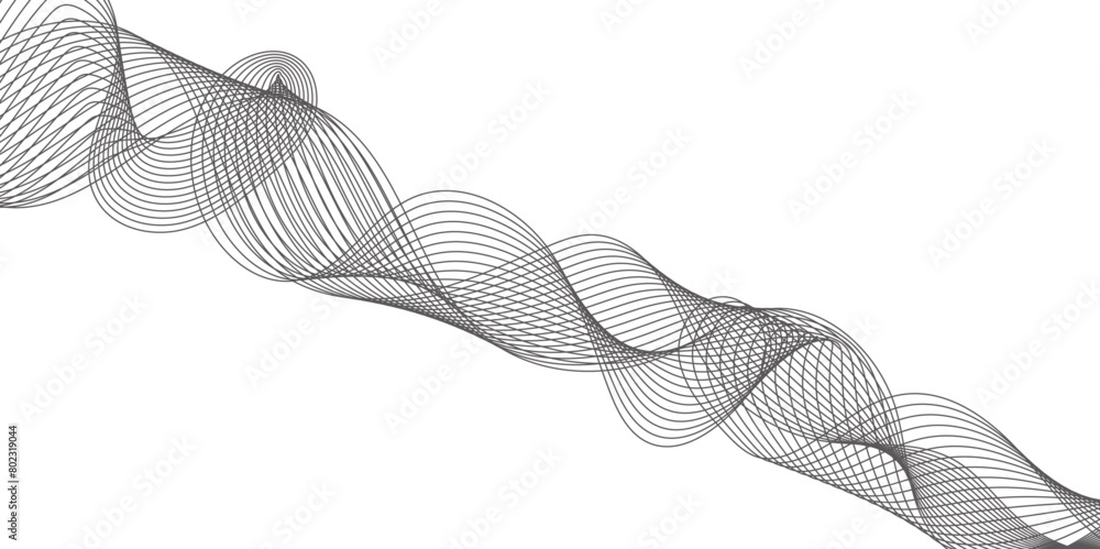 Poster black lines and white background abstract wave lines for banner, wallpaper background. abstract wave