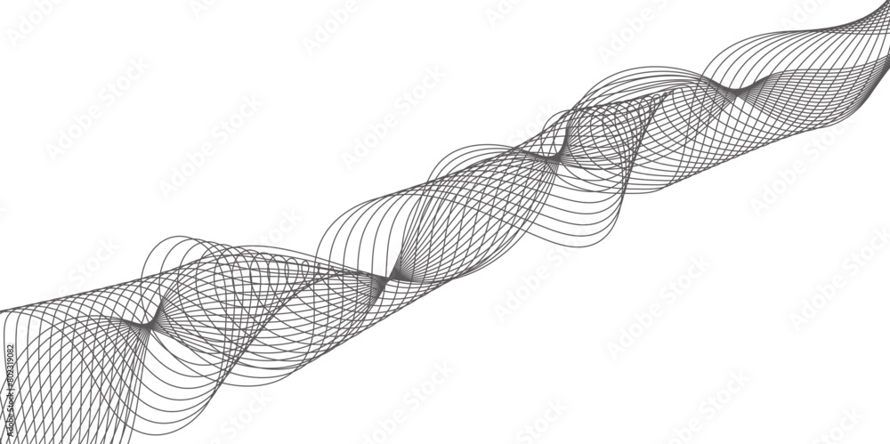 Poster black lines and white background abstract wave lines for banner, wallpaper background. abstract wave