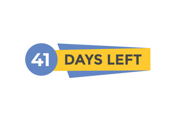 41 days to go countdown template. 41 day Countdown left days banner design. 41  Days left countdown timer
