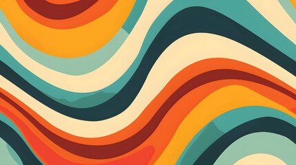 Retro groovy colorful wavy pattern background. Generative AI.