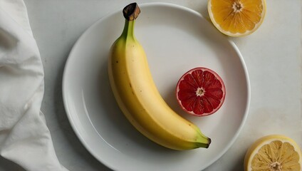 Banana placed on a plate