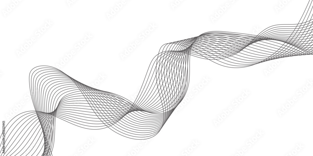 Poster black lines and white background abstract wave lines for banner, wallpaper background. abstract wave
