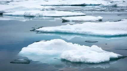 The Urgent Threat of Climate Change Symbolized by Melting Arctic Ice. Concept Climate Change, Melting Arctic Ice, Global Warming Effects, Environmental Crisis, Urgency in Action