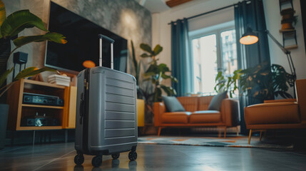 Naklejka premium plastic suitcase in the interior