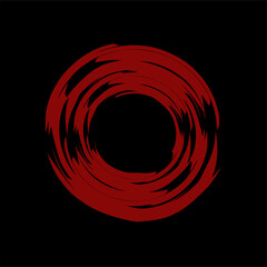 Vector black red abstract op-art art element. Optics, visual arts, artistic elements, spirals.