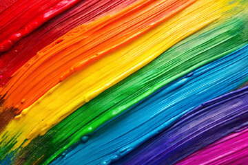 Bold brush strokes of different colors representing the LGBTQ spectrum, generative ai