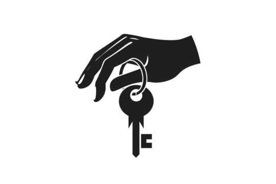 a hand holding a key - Powered by Adobe