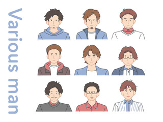 20代30代男性ビジネスアイコン集