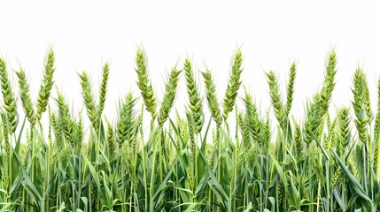 A field of green grass with a white background
