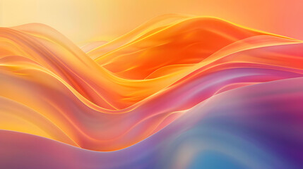 Vibrant orange smooth pastel glowing color wave Background. Generative AI.