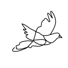 Flying dove vector illustration