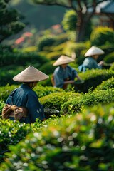 Scenery of the tea plantation in Obuchi Sasaba, Fuji City, Shizuoka Prefecture.